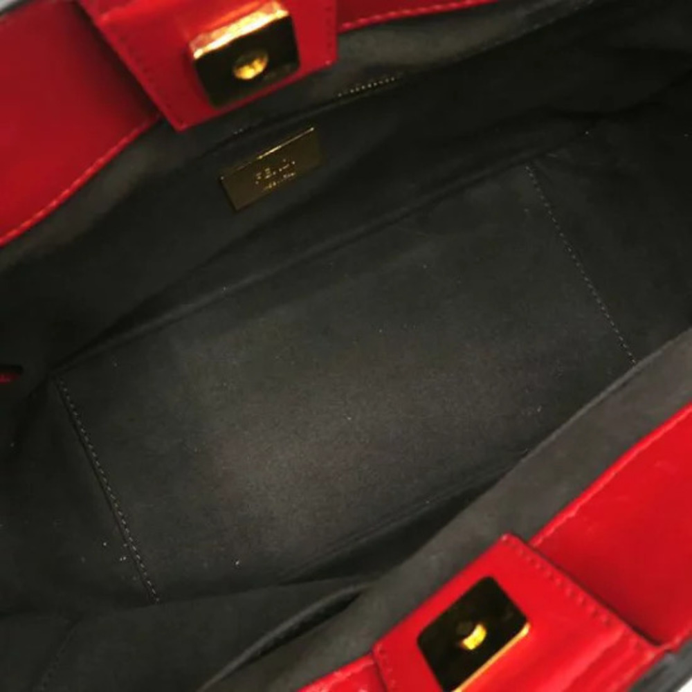 Fendi Vitello Glacier FF Tote Rosso Cardinale leather Red - Picture 2 of 9